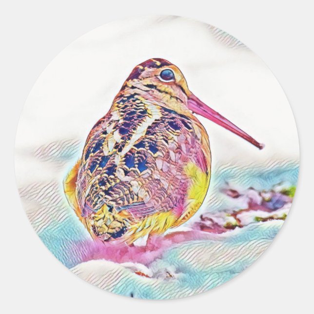 Pegatina Redonda Timberdoodle Grandes Pegatinas (Anverso)