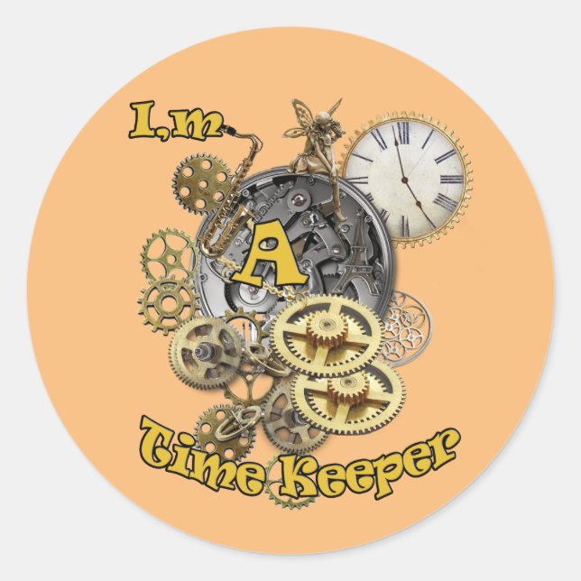 Pegatina Redonda Time Keeper (Anverso)