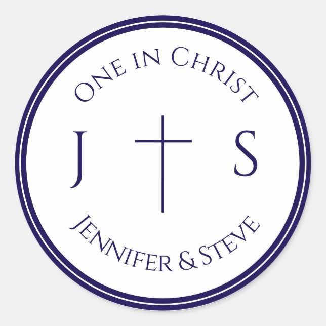 Pegatina Redonda Timeless Catholic Monogrammed (Anverso)