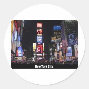 Pegatina Redonda Times Square New York