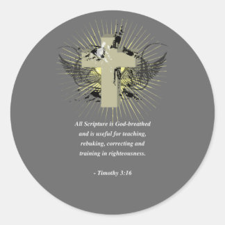 Pegatina Redonda TIMOTHY 3:16 Biblia Verse