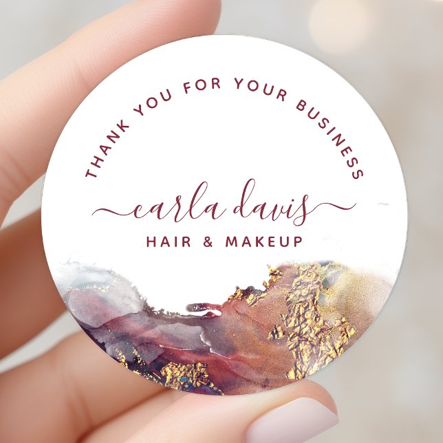 Pegatina Redonda Tinta De Acuarela Líquida De Arte Moderno Morado Y (Subido por el creador)