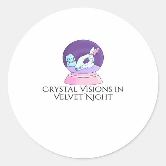 Pegatina Redonda Tinta Whimsigoth – Bosques místicos, lunas y magia (Anverso)