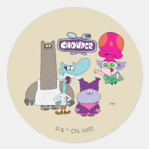 Pegatina Redonda Tintzel, Mung, Chowder y Truffles