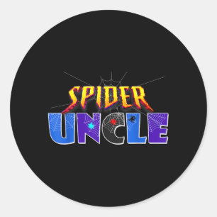 Pegatina Redonda Tío Araña Diseño Día del Padre Familia Combinada