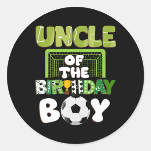 Pegatina Redonda Tío Del Niño De Cumpleaños Familia De Fútbol Fiest