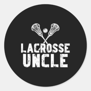 Pegatina Redonda Tío Lacrosse De Un Jugador De Lacrosse Tío 1