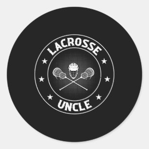 Pegatina Redonda Tío Lacrosse - Jugador Lacrosse Tío Lacrosse Pl