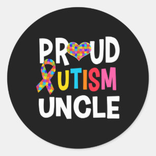 Pegatina Redonda Tío orgulloso del autismo Conciencia del autismo R