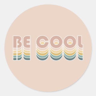 Pegatina Redonda Tipeografía vintage retro de pasto lavado