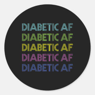 Pegatina Redonda Tipo 1 Conciencia sobre la diabetes Diabetic Af Fu