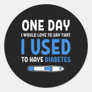 Pegatina Redonda Tipo 1 Diabetes Diabéticos Citas Cura Diabetes Tip