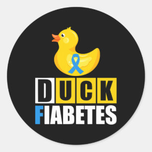 Pegatina Redonda Tipo 1 Diabetes Fiabetes T1d Conciencia
