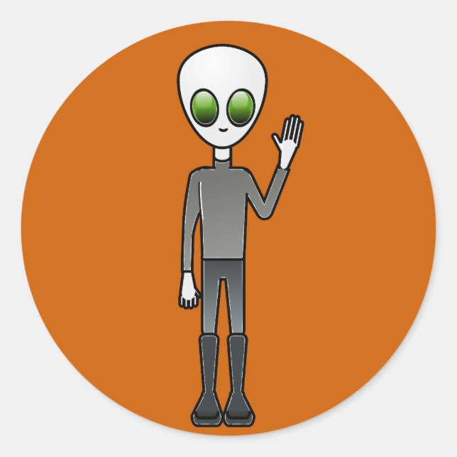 Pegatina Redonda Tipo Alien (Anverso)