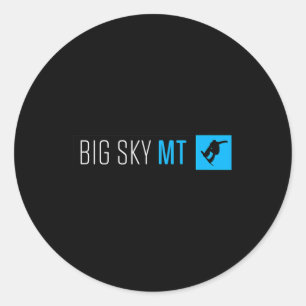 Pegatina Redonda Tipo de caja de snowboard Big Montana