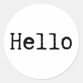 Pegatina Redonda Tipo de letra de escritor: Hola