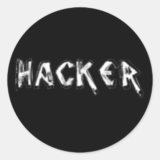 Pegatina Redonda Tipo de letra en bruto Deluxe Hacker
