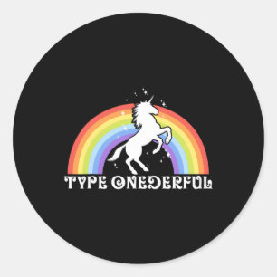 Pegatina Redonda Tipo Maravilloso Diabetes Tipo 1 Unicornio Awa Arc