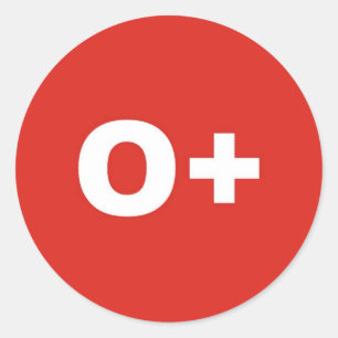 Pegatina Redonda Tipo O+ de sangre / grupo Rh (Rhesus) Positivo
