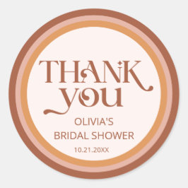 Pegatina Redonda Tipografía de arco de terracota Despedida de solte