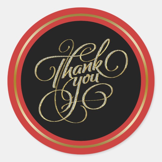 Pegatina Redonda Tipografía de Black & RedFrame (Anverso)