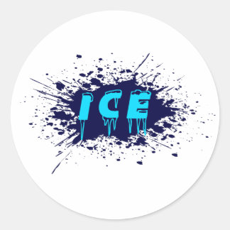 Pegatina Redonda Tipografía de grafiti de hielo Diseño de arte call
