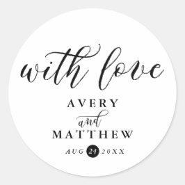 Pegatina Redonda Tipografía de guiones simples | Con Favor De La Bo