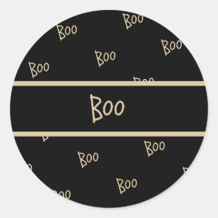Pegatina Redonda Tipografía de Halloween boo