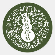 Tipografía de invierno de Navidades de Snowman Won