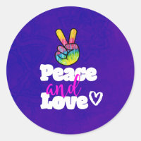 Tipografía de paz y amor Signo de paz en mano arco
