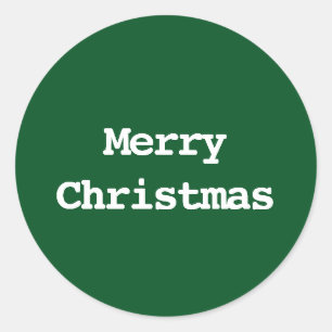Pegatina Redonda Tipografía Feliz Navidad
