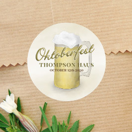 Pegatina Redonda Tipografía Guión de moda Beer Oktoberfest