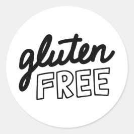 Pegatina Redonda Tipografía libre de gluten