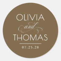 Tipografía minimalista moderna marrón para boda