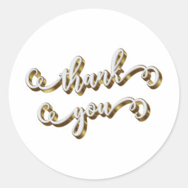 Pegatina Redonda Tipografía Moderna de Oro Gracias