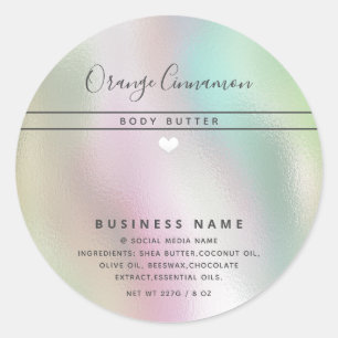 Pegatina Redonda Tipografía moderna simple producto del corazón bla