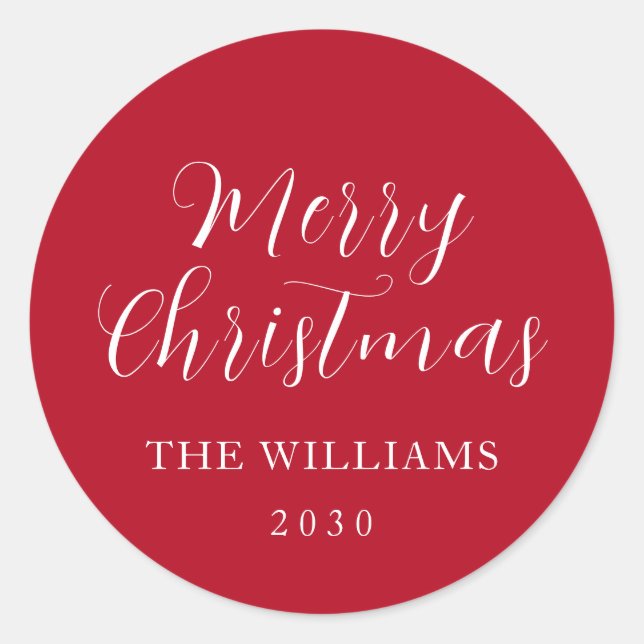 Pegatina Redonda Tipografía: Navidad de los moros rojos (Anverso)