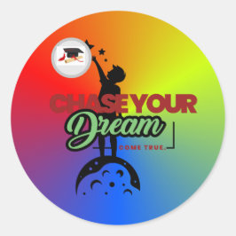 Pegatina Redonda tipografía negra verde