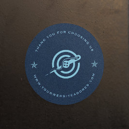 Pegatina Redonda Tipografía personalizado de textura de tela de den