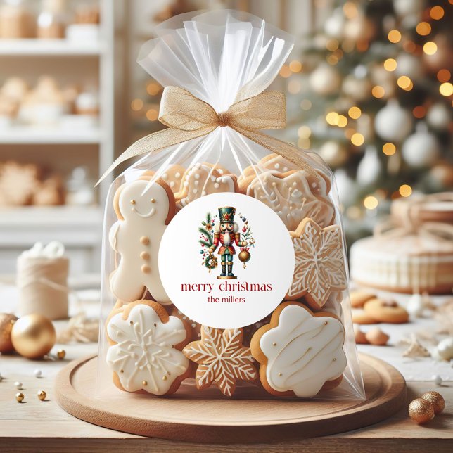 Pegatina Redonda Tipografía retro de petardo tema de los navidades  (Subido por el creador)