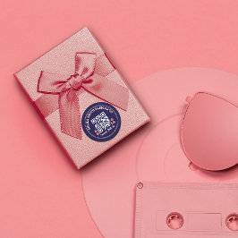 Pegatina Redonda Tipografía retro Empresa Social Media Código QR