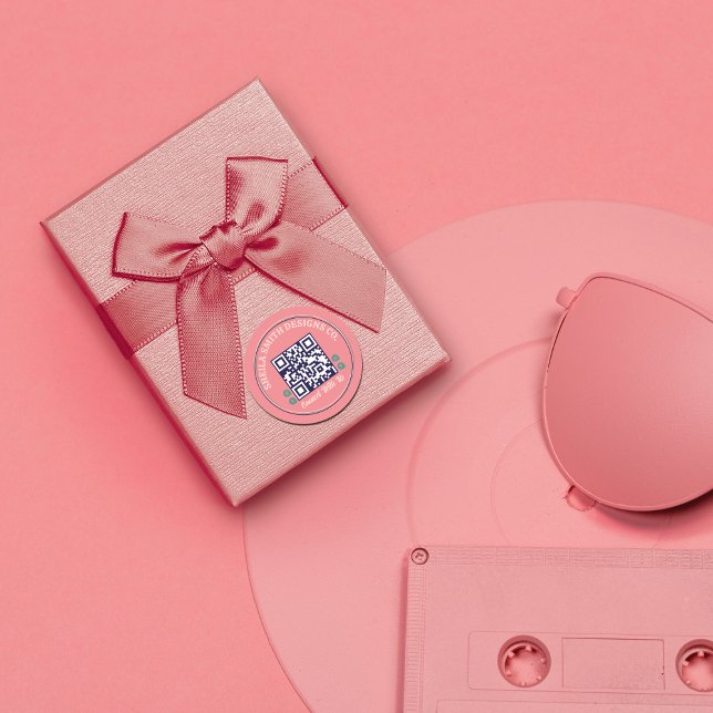 Pegatina Redonda Tipografía retro Empresa Social Media Código QR (Subido por el creador)