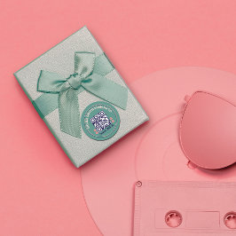 Pegatina Redonda Tipografía retro Empresa Social Media Código QR