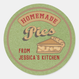 Pegatina Redonda Típografía retro vintage pasteles caseros