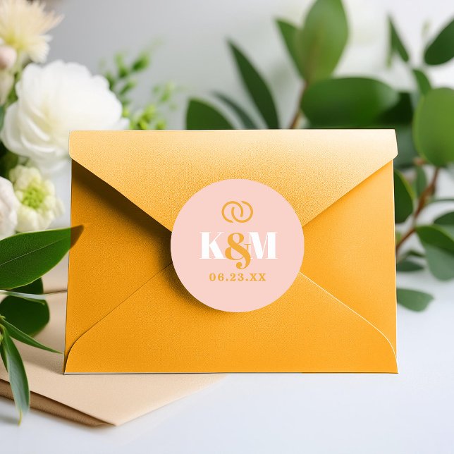 Pegatina Redonda Tipografía Sunshine Boda Anillos Pink ID1048 (Subido por el creador)