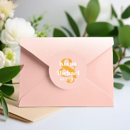 Pegatina Redonda Tipografía Sunshine Nombres Ampersand Pink ID1048