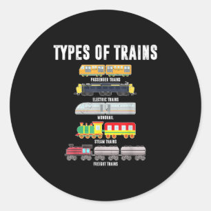 Pegatina Redonda Tipos de trenes Shirt Toddler Boy Locomotora Son B