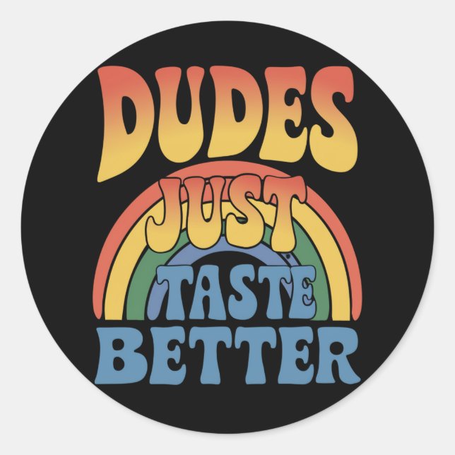 Pegatina Redonda Tipos Solo Saben Mejor Arcoíris Orgullo Gay Vintag (Anverso)