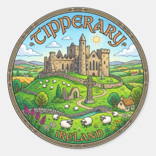 Pegatina Redonda Tipperary Irlanda