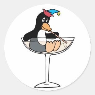 Pegatina Redonda Tipsy Penguin